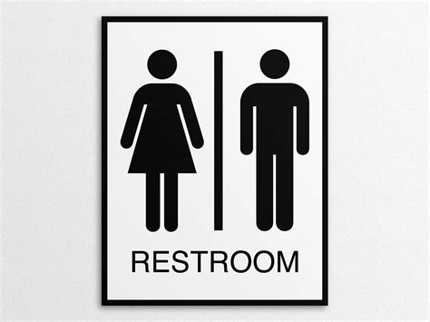 Restroom sign with message