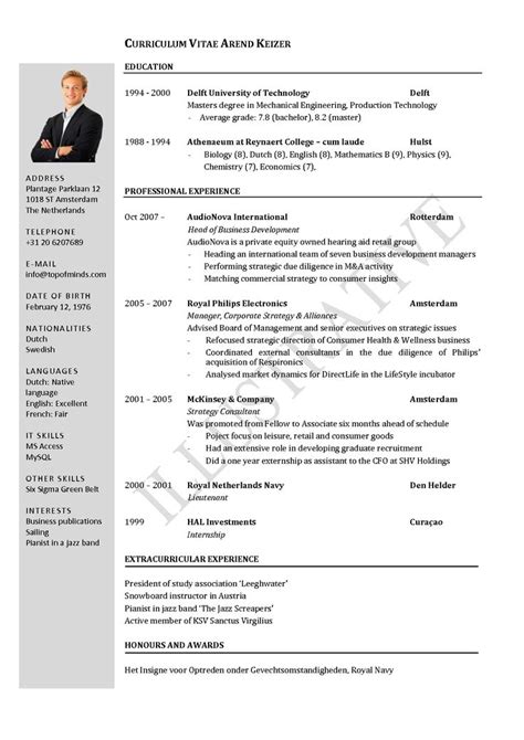 Resume Template 4 in Open Office Writer