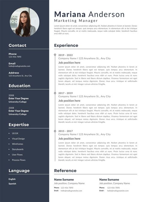 Resume Template 6 in Open Office Writer