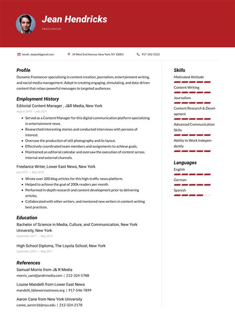 Resume Template Designs for Freelancers