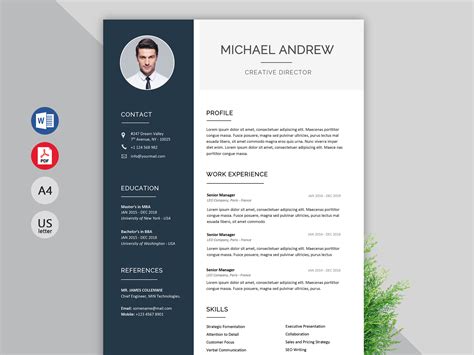 Resume Template Designs in Microsoft Word