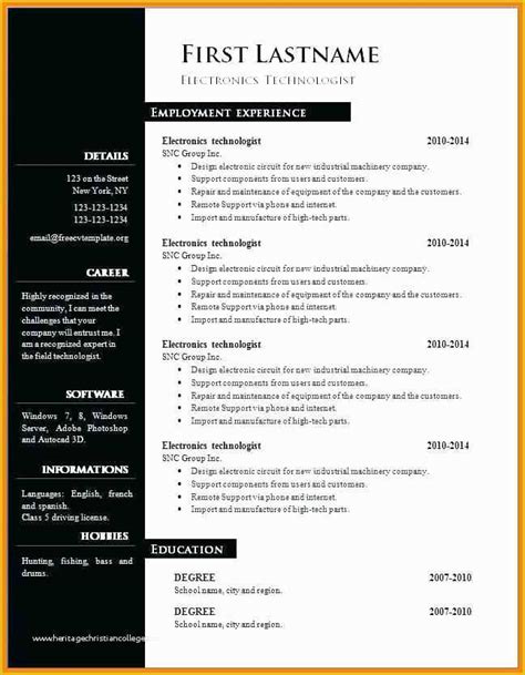 Resume Template for Microsoft Word 2007