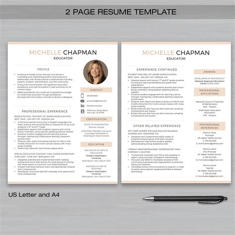 Resume Template for Pages Example 2