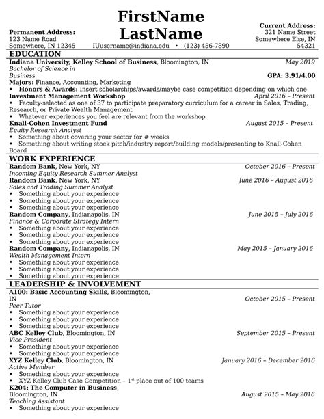 Resume Template Gallery 1