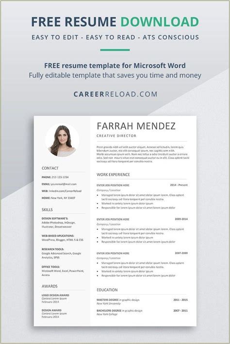 Free Word Resume Templates 2007 Gallery