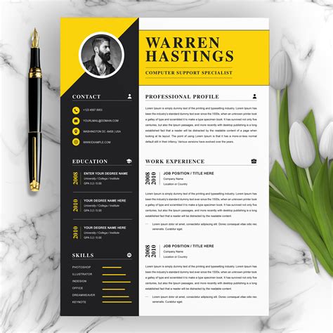 Layout of a UCF College of Business Resume Template