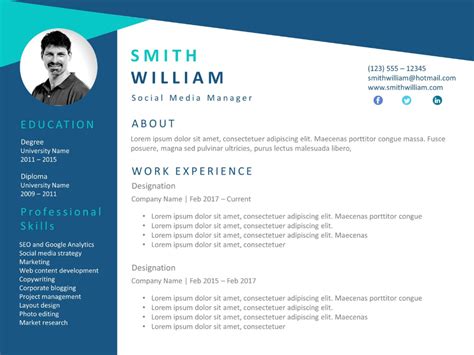 Resume Template PPT Free Download Gallery 4