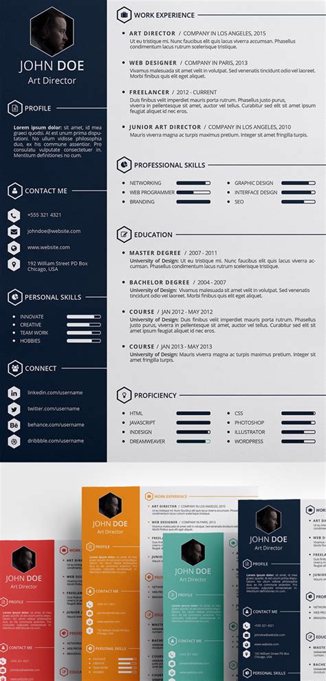 Free Resume Template PSD Design