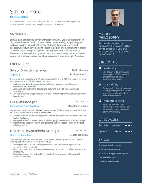 Resume Template Styles for Entrepreneurs