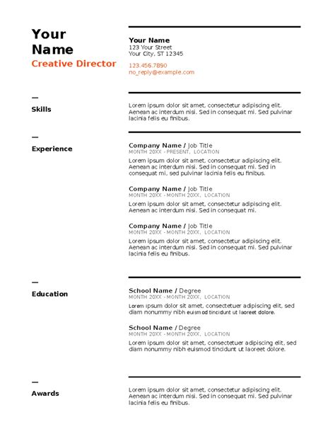 A professional resume template with a photo in Microsoft Word