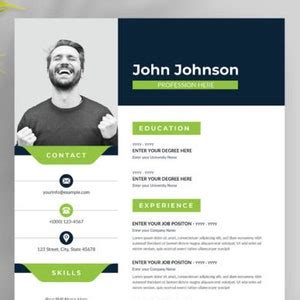 A resume template with a profile picture in Microsoft Word