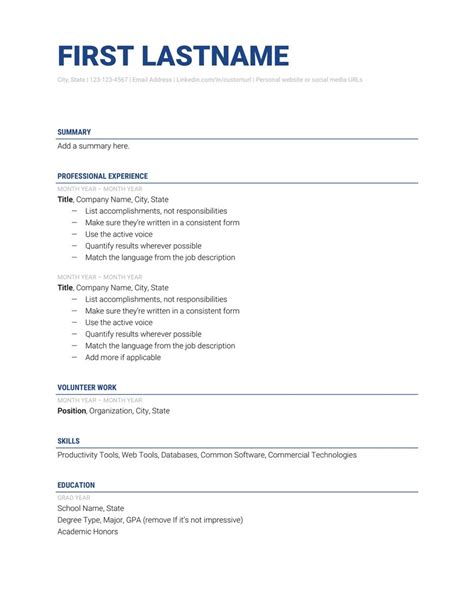 Resume Templates by The Muse