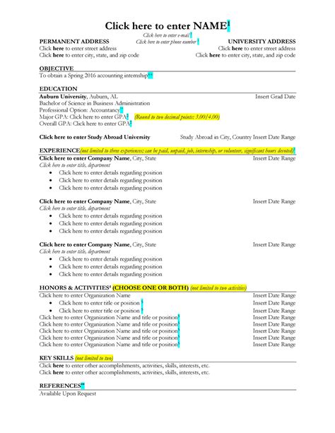 Resume Templates for Temple University Students