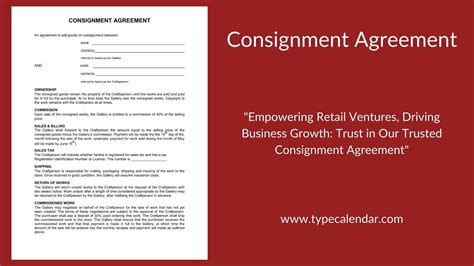 Retail Consignment Agreement Template Excel