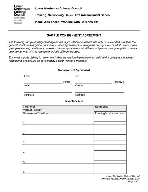 Retail Consignment Agreement Template Word Document