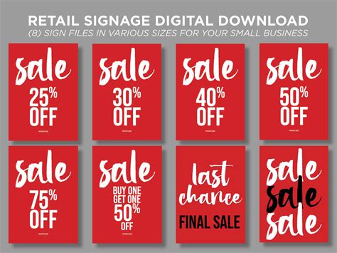 Free Printable Sale Signs for Retail