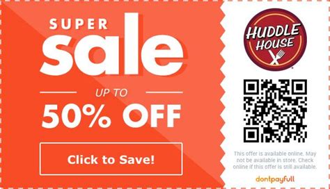 RetailMeNot Huddle House Coupons