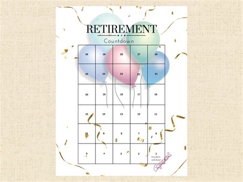 Track Your Progress with a Retirement Countdown Calendar