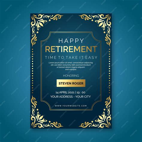 Classic Elegance Retirement Invitation Template