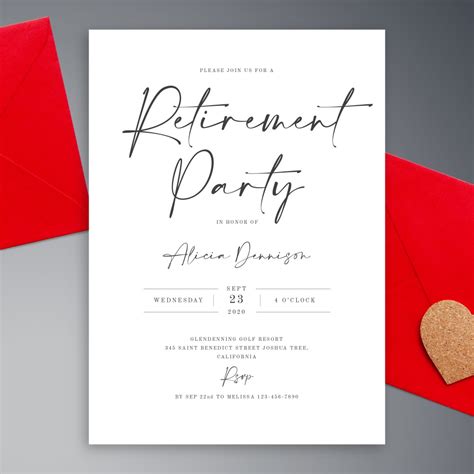 Modern Retirement Invitation Template