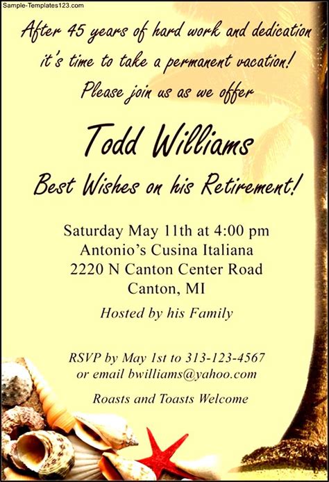 Retirement invitation wording examples