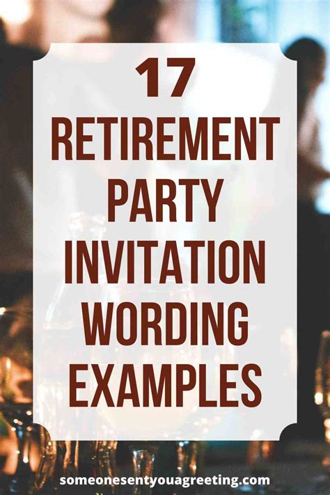 Retirement Invitation Wording Example 1