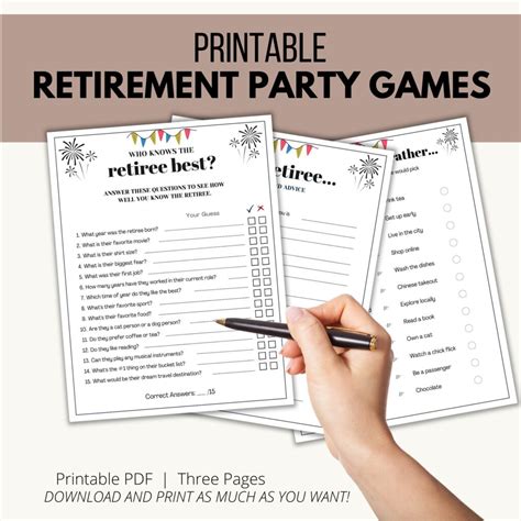 Retirement party activities