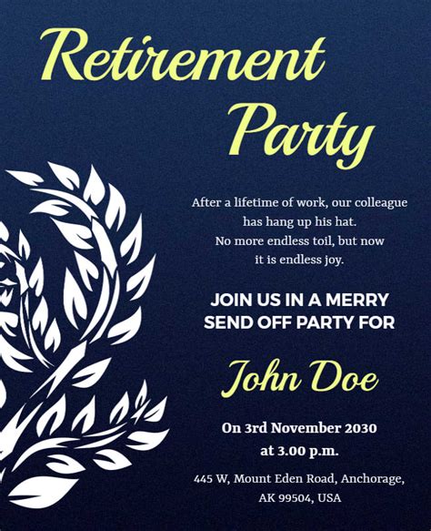 Retirement Party Flyer Ideas