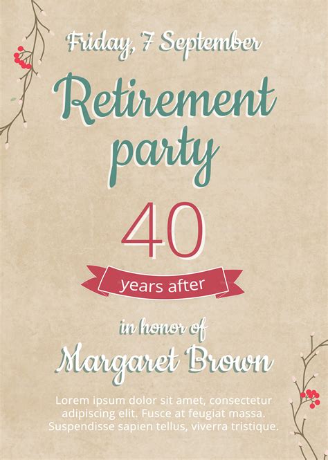 Retirement Party Flyer Template in Word