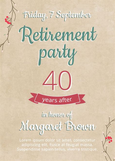 Retirement Party Flyer Template in Word Sample 2