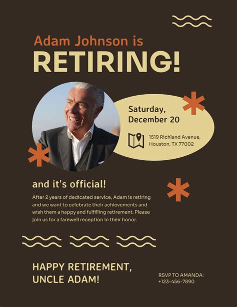 Retirement Party Flyer Wording Examples