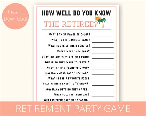 Retirement Party Games for Men