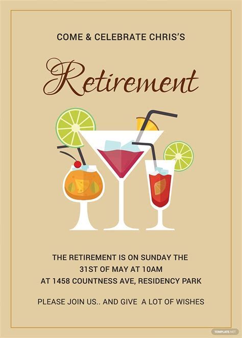 Retirement party invitation template example 1