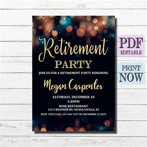 Retirement Party Invitation Template 2