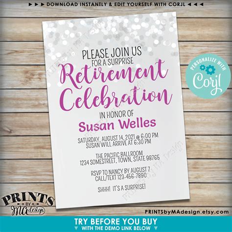 Retirement Party Invitation Template Idea 2