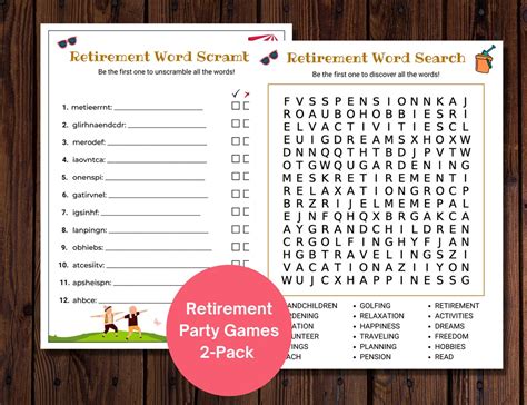 Retirement Word Scramble