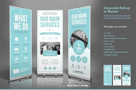 Retractable banner template PSD example 3