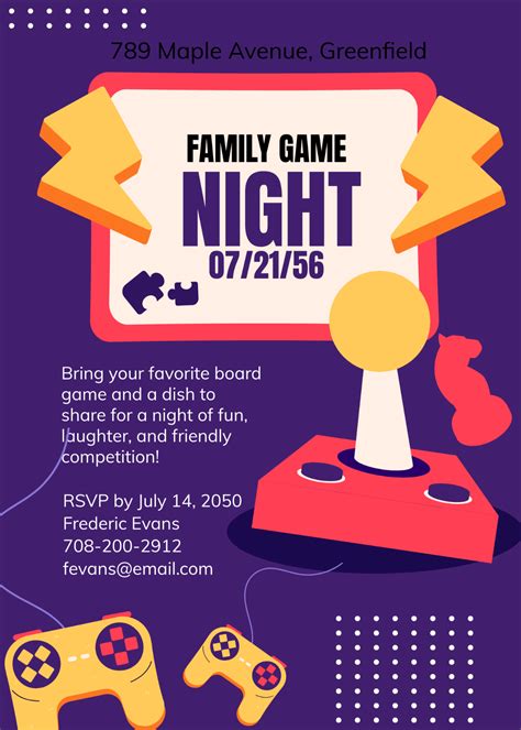 Retro Game Night Invitation Template 2