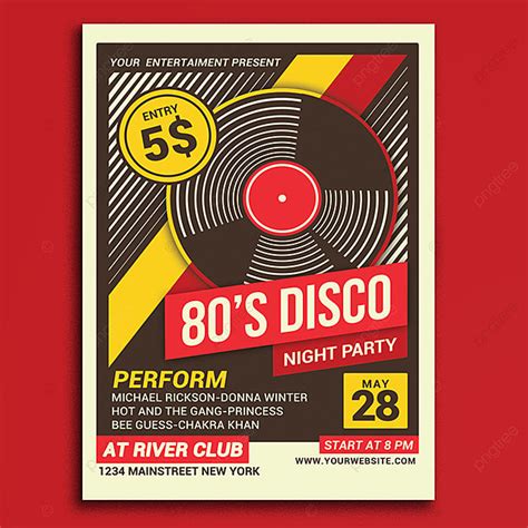 A flyer template with a retro, music-inspired design