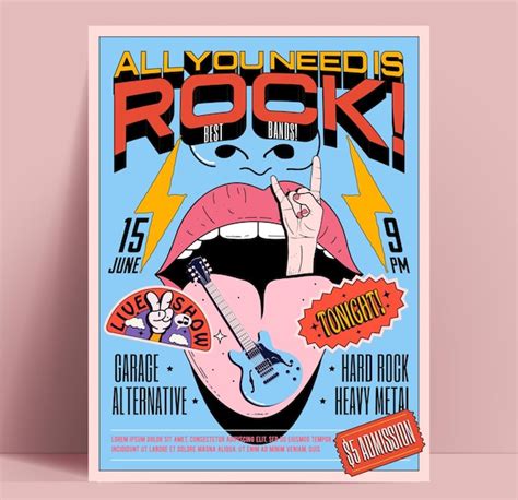 Retro Rock Flyer Template