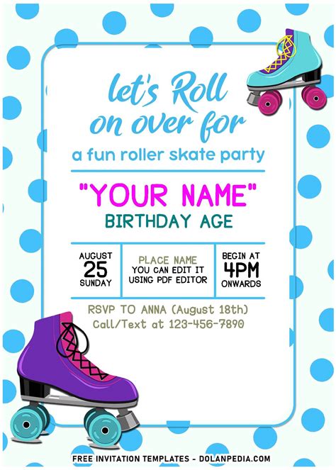 Retro Roller Skating Invitation Template