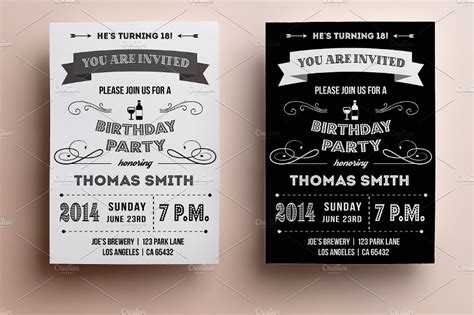 Retro-Style 18th Birthday Invitation