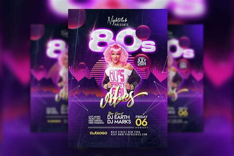 Retro-Themed Birthday Flyer Template