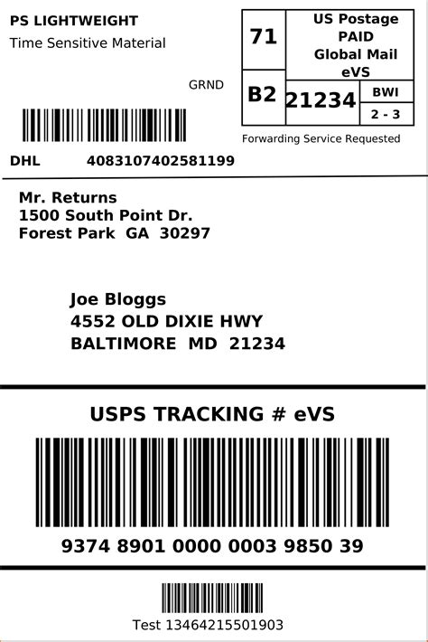 Return Address Label Template