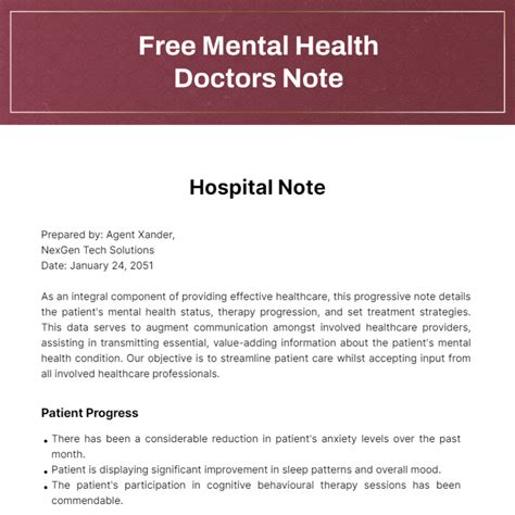 Return to work doctors note template for mental health conditions