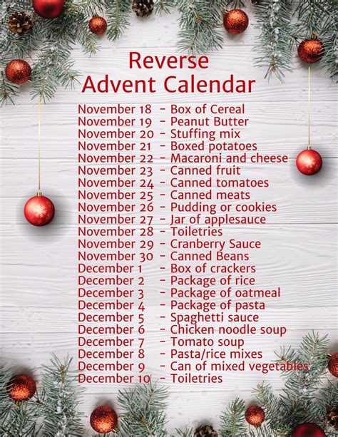 Reverse Advent Calendar Template 10