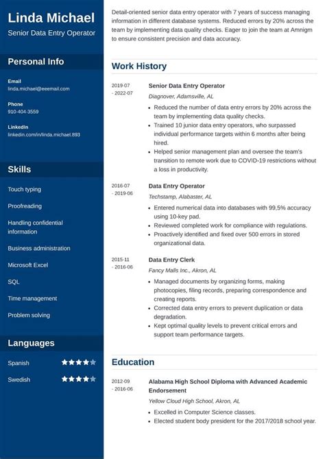 Reverse Chronological Resume Example 10