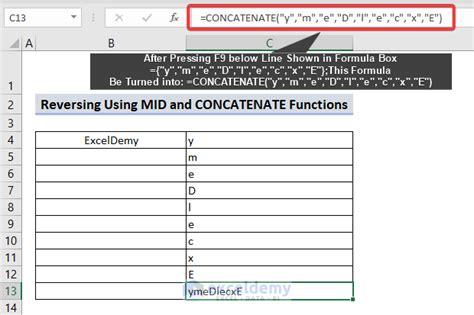 Reverse Strings in Excel