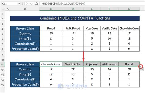 Reversing Row Order Using Formulas