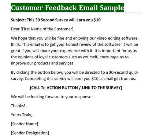 Review and feedback email template for rental arbitrage guests